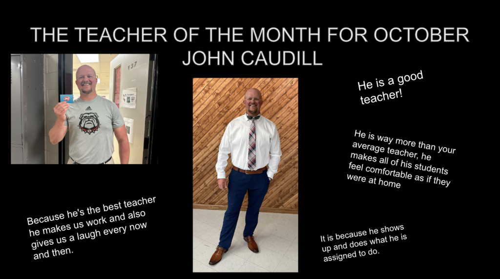 October teacher of the month