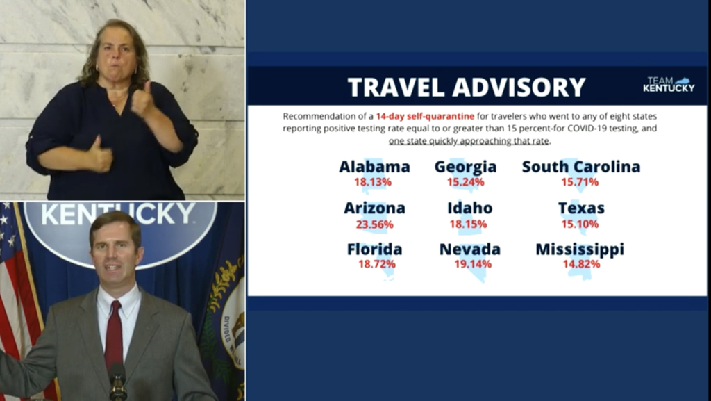 The Governor’s travel advisory. 